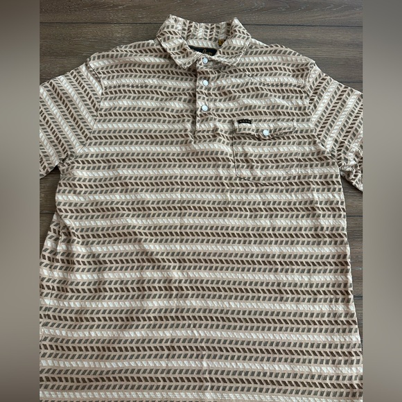 Howler Brothers Short Sleeve Pearl Snap Polo Shirt Size M Gently Worn - Picture 2 of 5